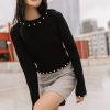 Clothing böhme | Pearl Embellished Sweater In Black