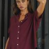 Clothing böhme | Caitlyn Button Up In Burgundy