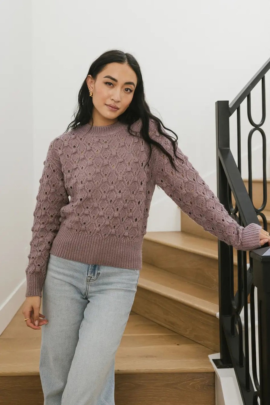 Clothing böhme | Tessa Pointelle Sweater In Lavender