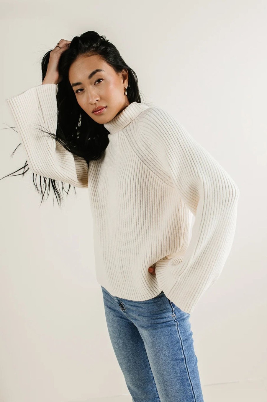 Clothing böhme | Paige Mock Neck Sweater In Off White