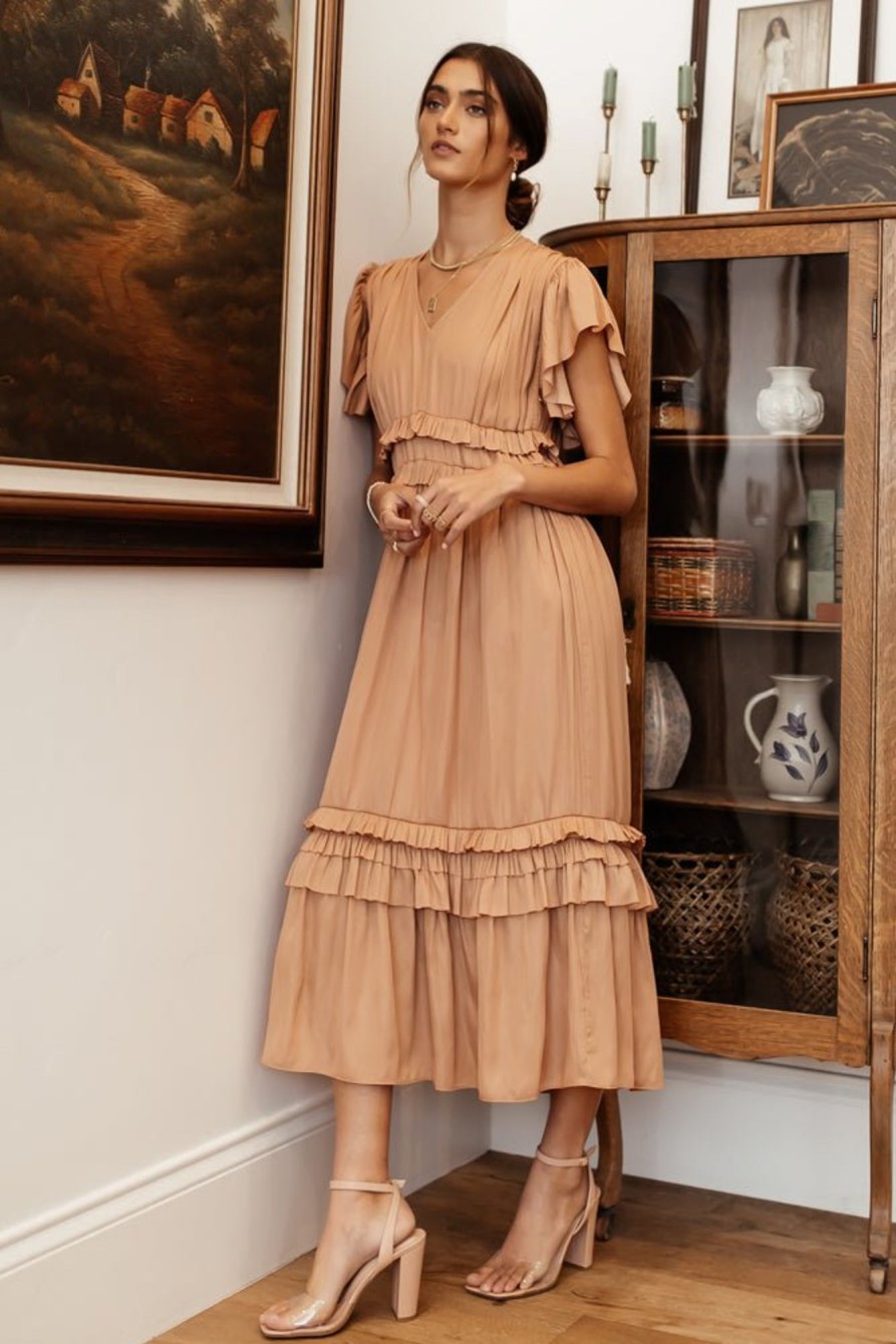 Clothing böhme | Willa Ruffle Dress In Peach