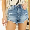 Clothing böhme | Erin Distressed Denim Shorts Light Wash