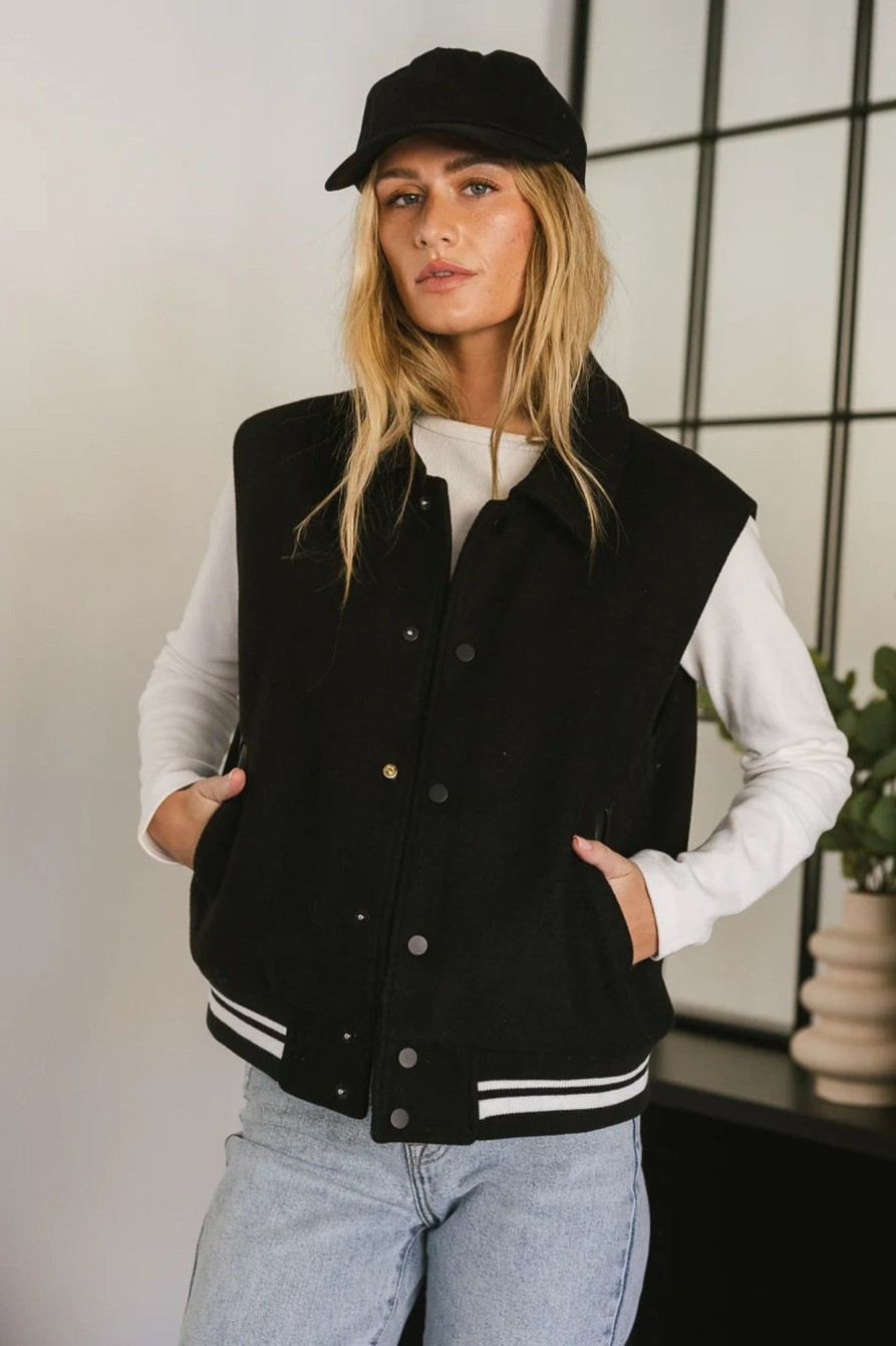 Clothing böhme | Varsity Snap Button Vest Black