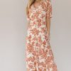 Clothing böhme | Lia Floral Midi Dress In Rust