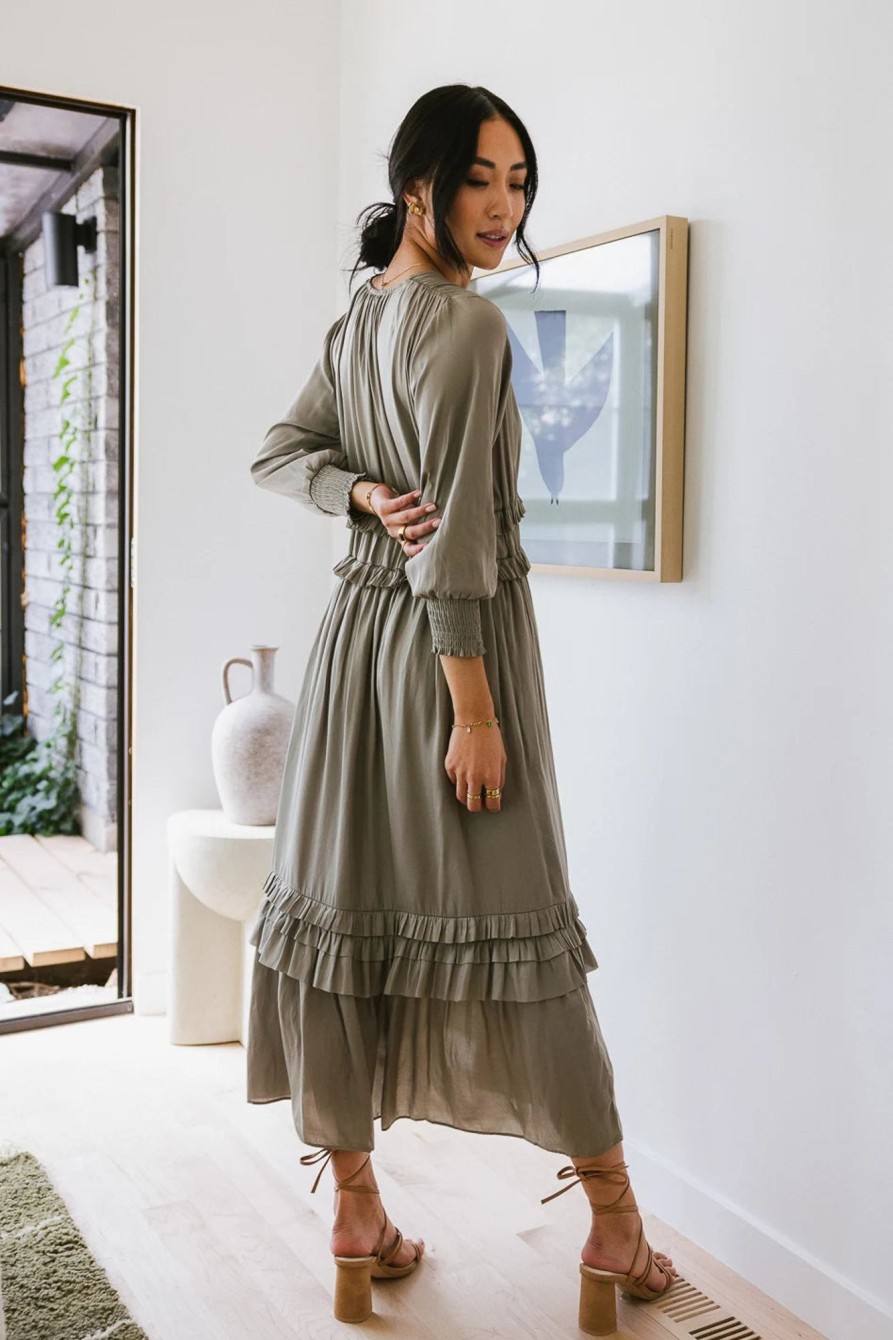 Clothing böhme | Willa Sleeved Ruffle Dress In Sage