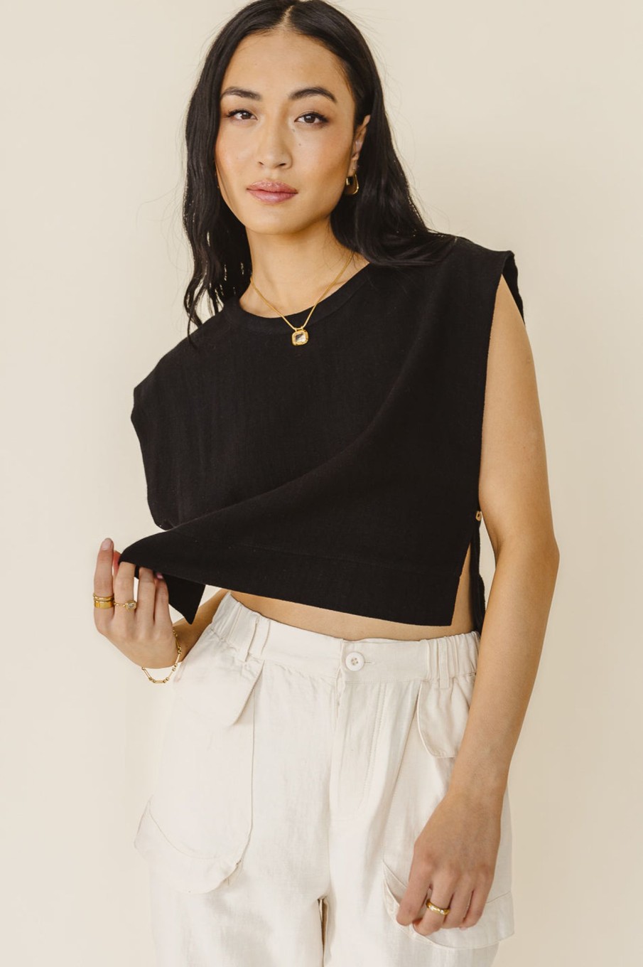 Clothing böhme | Sunny Open Side Top In Black