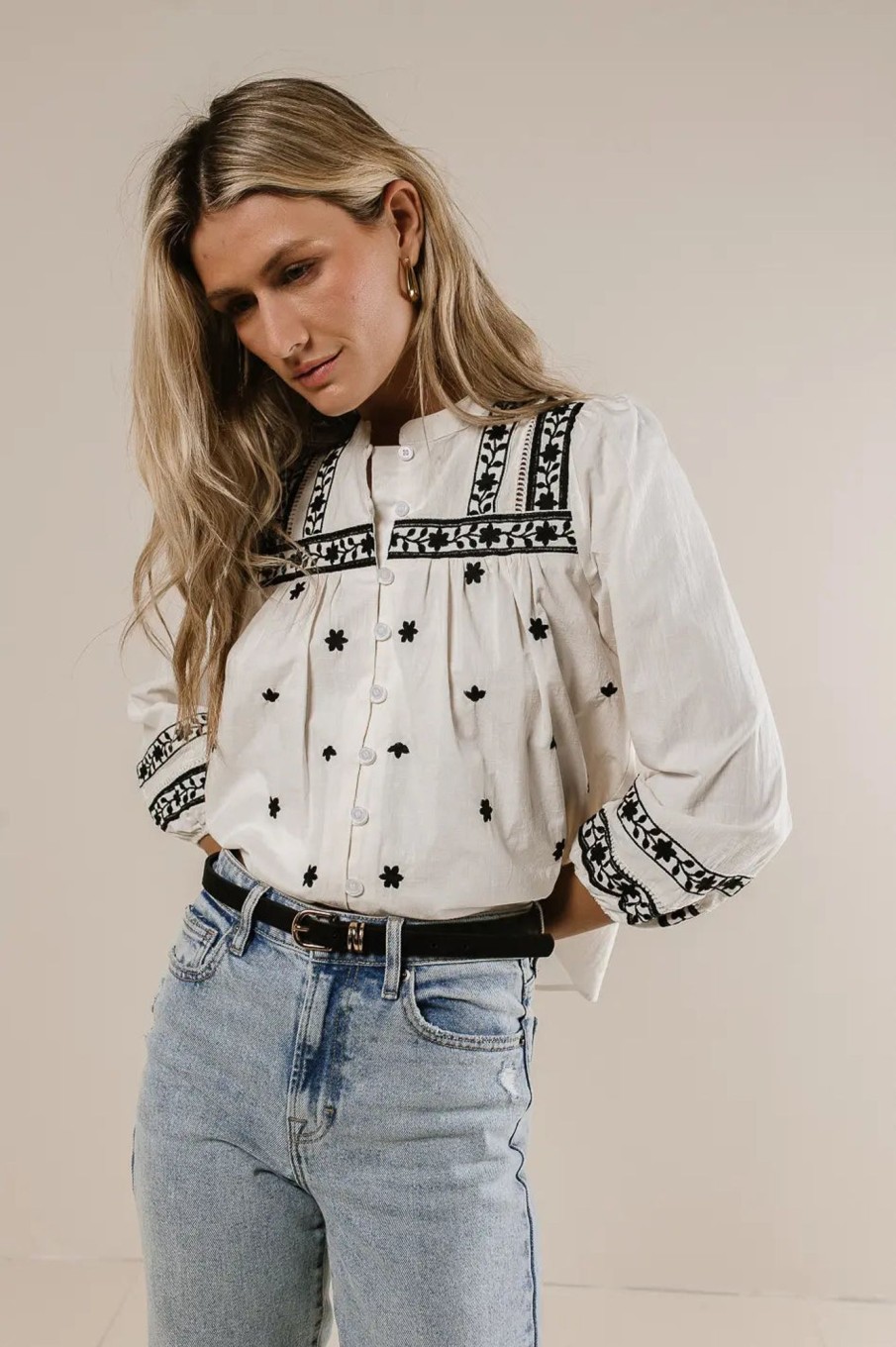 Clothing böhme | Kelsey Embroidered Blouse Cream