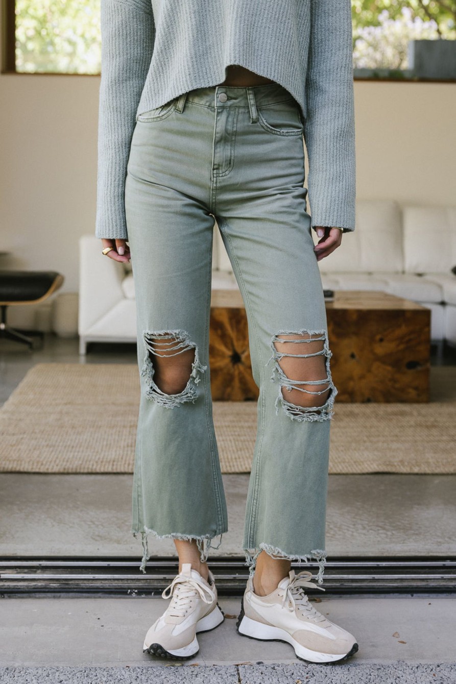 Clothing böhme | Charlie Distressed Jeans In Olive