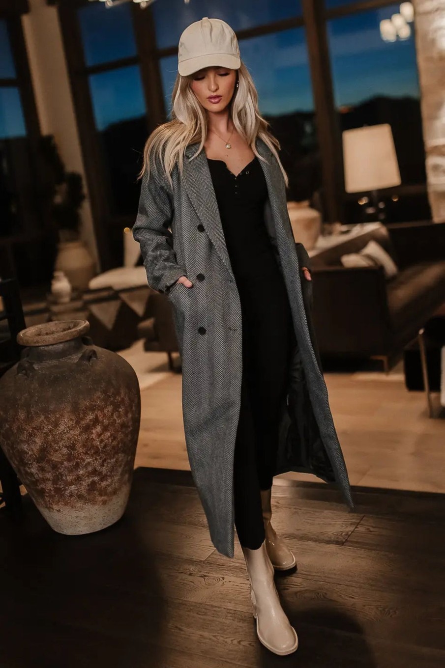 Clothing böhme | Vanessa Herringbone Coat Black