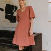 Clothing böhme | Kaylie Puff Sleeve Dress In Clay