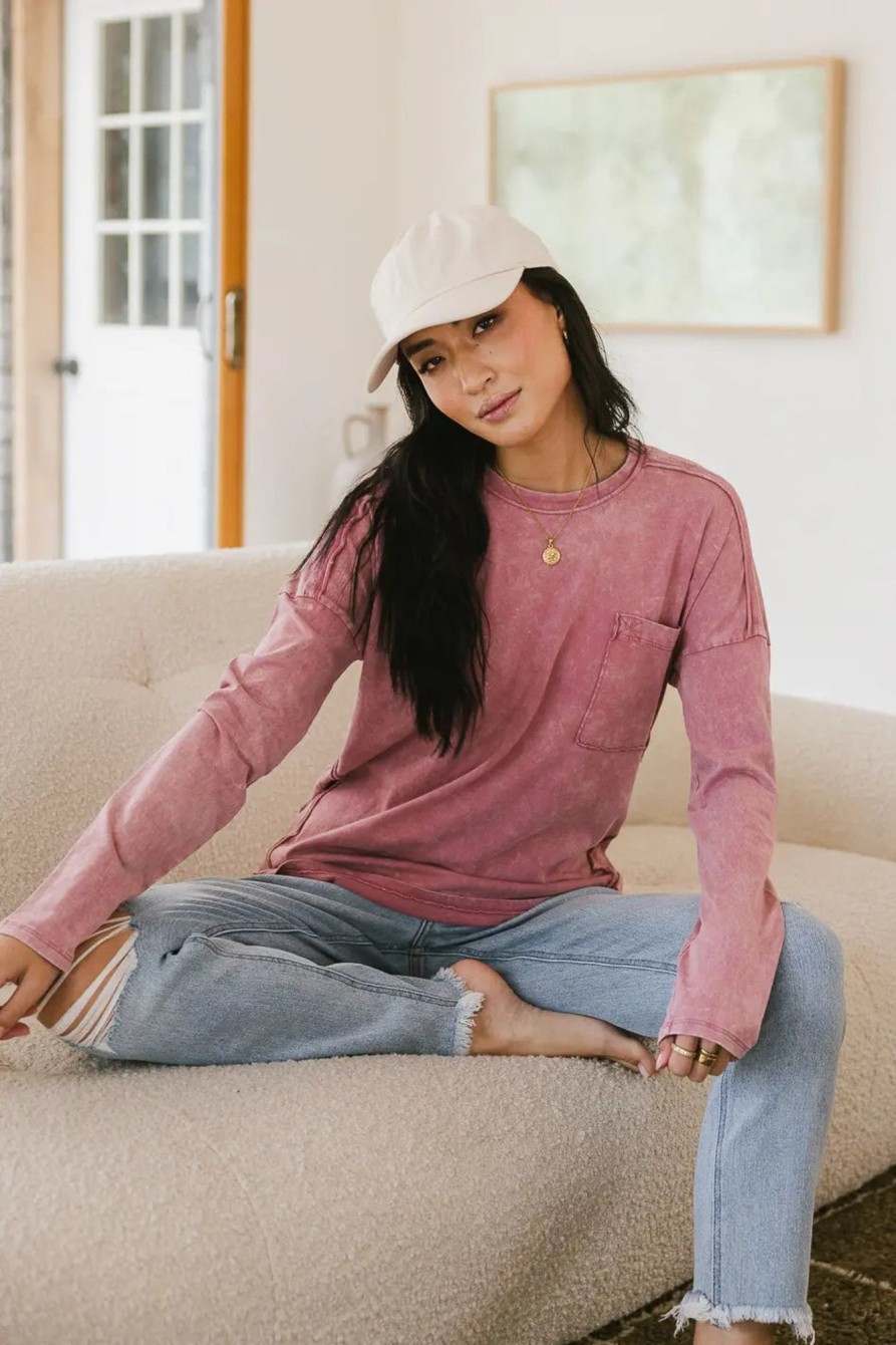 Clothing böhme | Washed Oversized Knit Top In Mauve