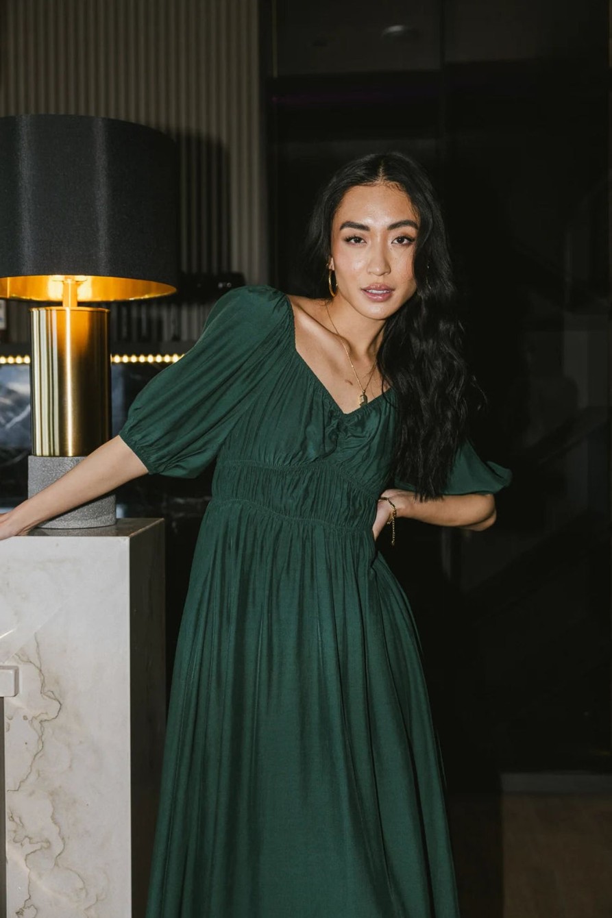 Clothing böhme | Addison Puff Sleeve Dress In Green