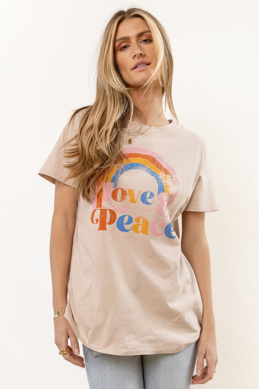 Clothing böhme | Love And Peace Graphic Tee Natural