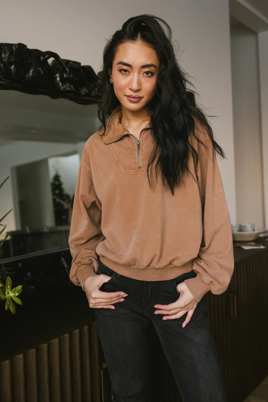 Clothing böhme | Lorena Quarter Zip In Tan