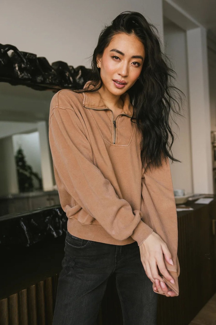 Clothing böhme | Lorena Quarter Zip In Tan