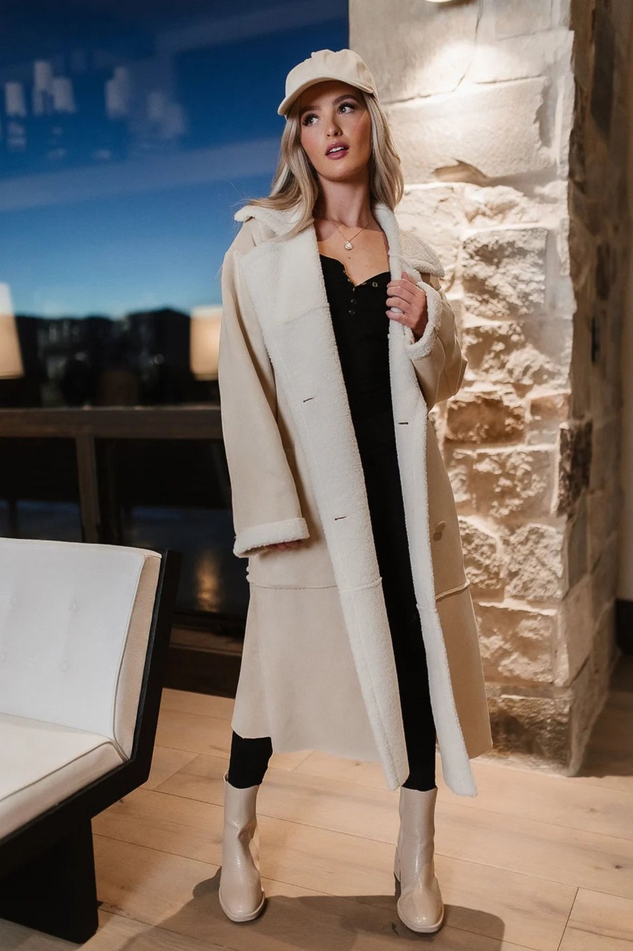 Clothing böhme | Tessa Sherpa Coat In Cream