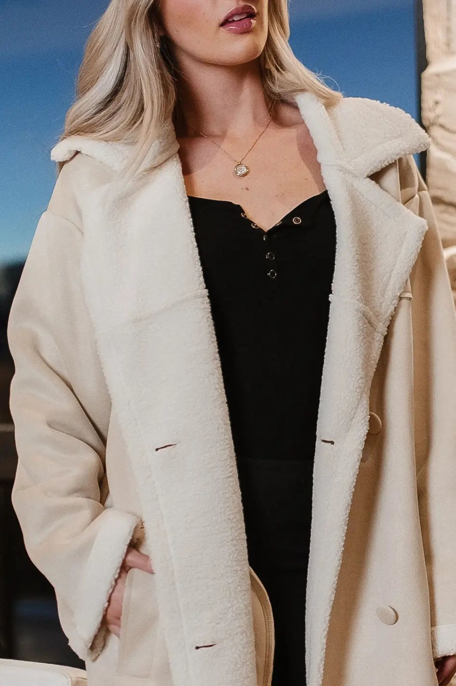 Clothing böhme | Tessa Sherpa Coat In Cream