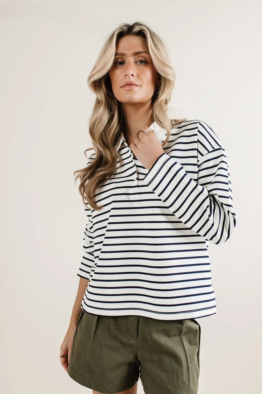 Clothing böhme | Layla Collared Striped Top White