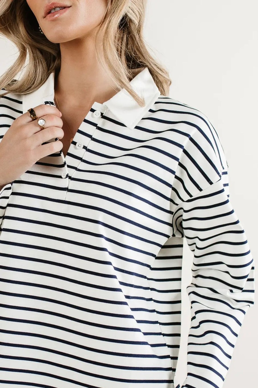 Clothing böhme | Layla Collared Striped Top White