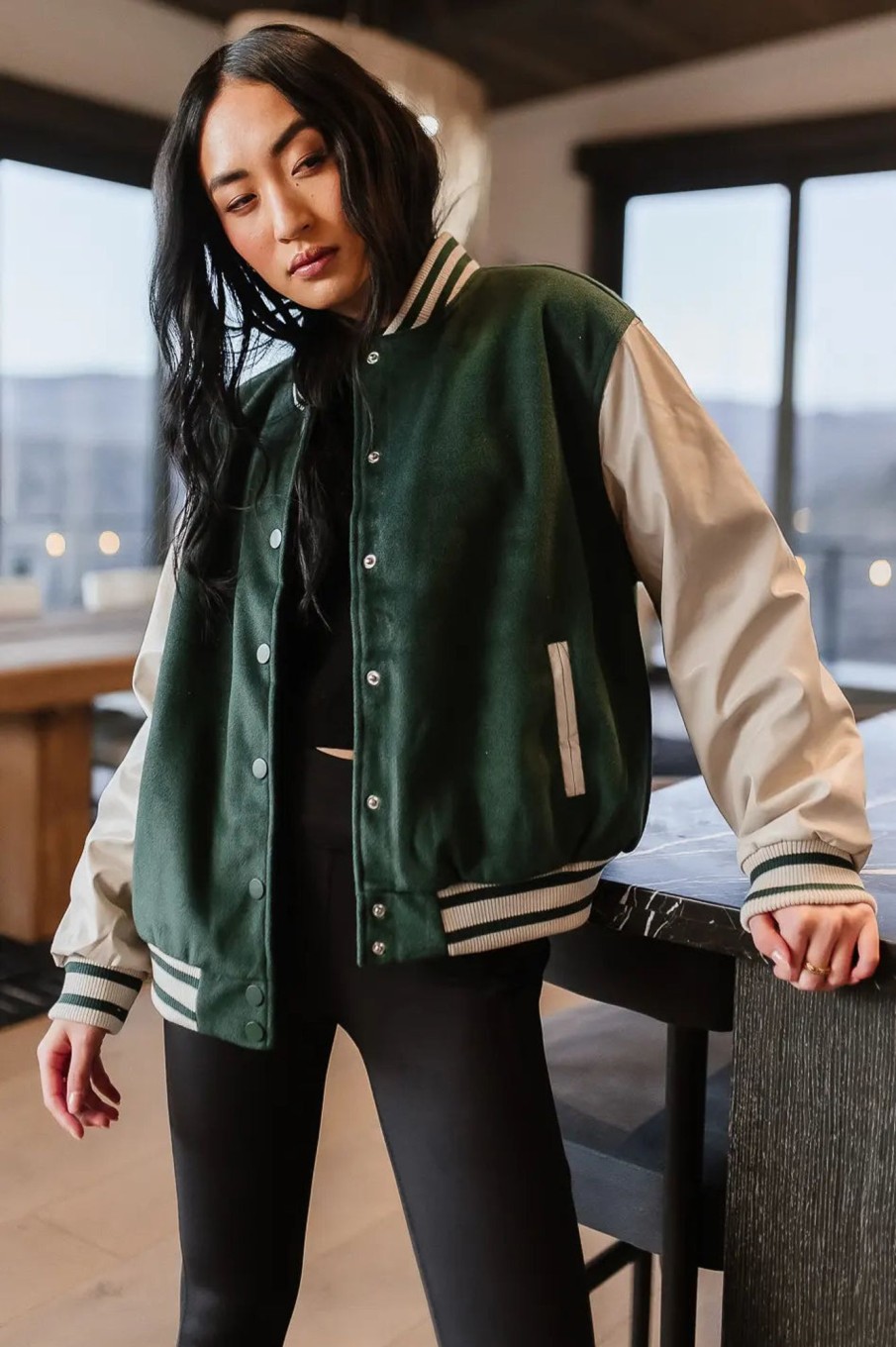 Clothing böhme | Call The Shots Varsity Jacket In Green