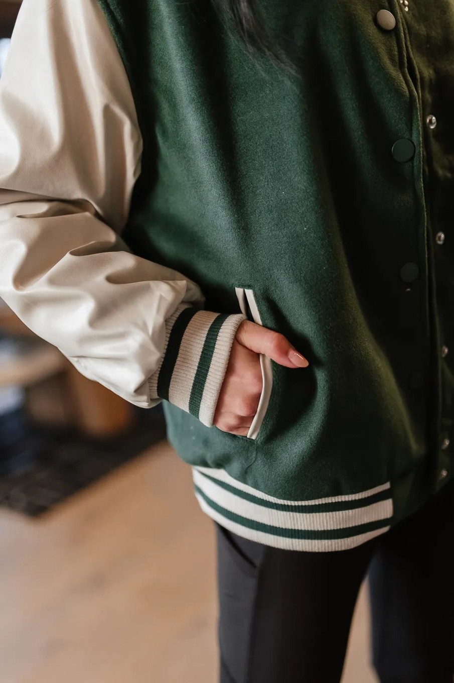 Clothing böhme | Call The Shots Varsity Jacket In Green