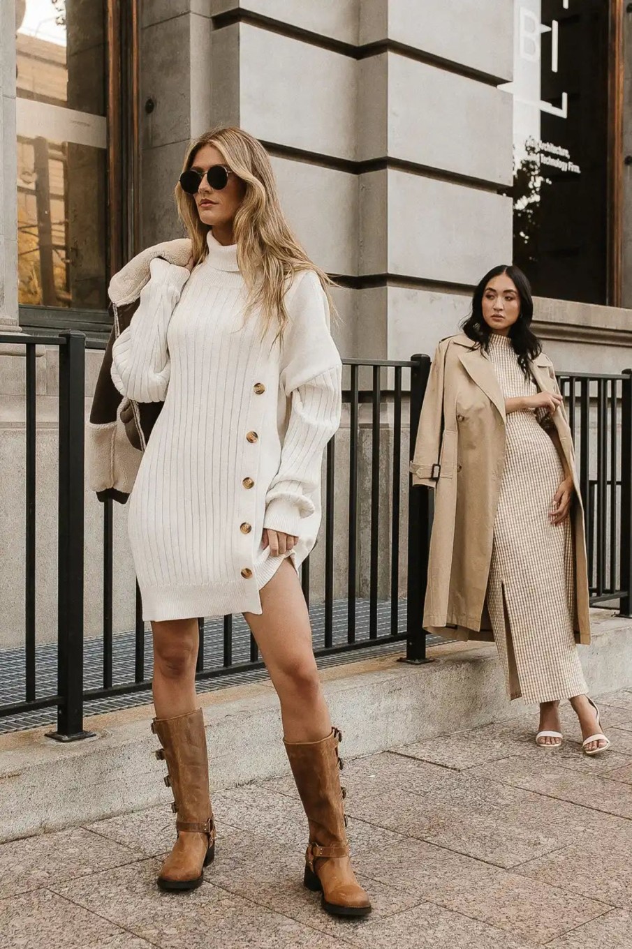 Clothing böhme | Turtleneck Sweater Dress Cream