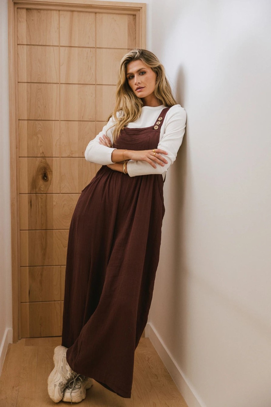 Clothing böhme | Tristin Wide Leg Jumpsuit In Maroon