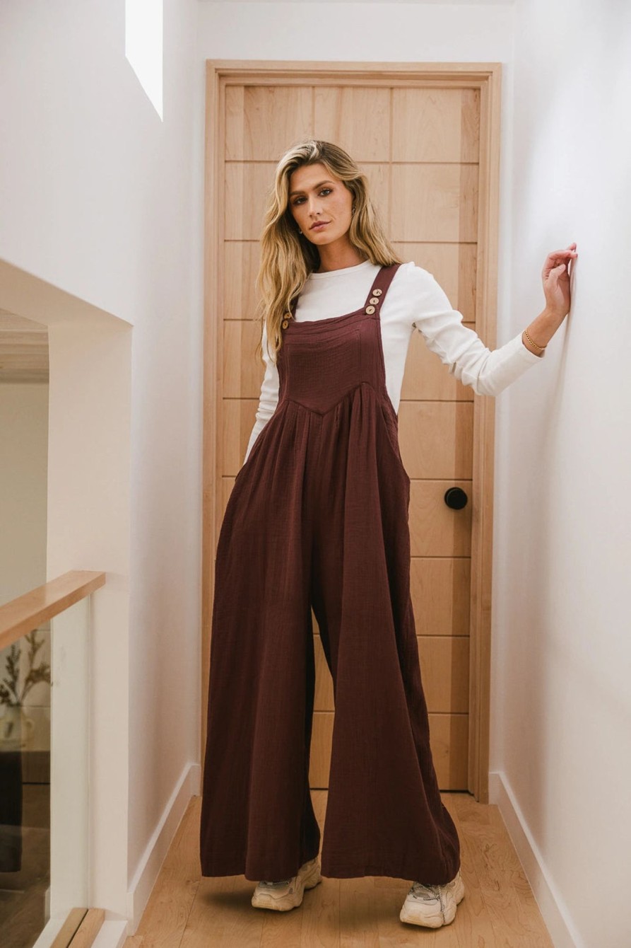 Clothing böhme | Tristin Wide Leg Jumpsuit In Maroon