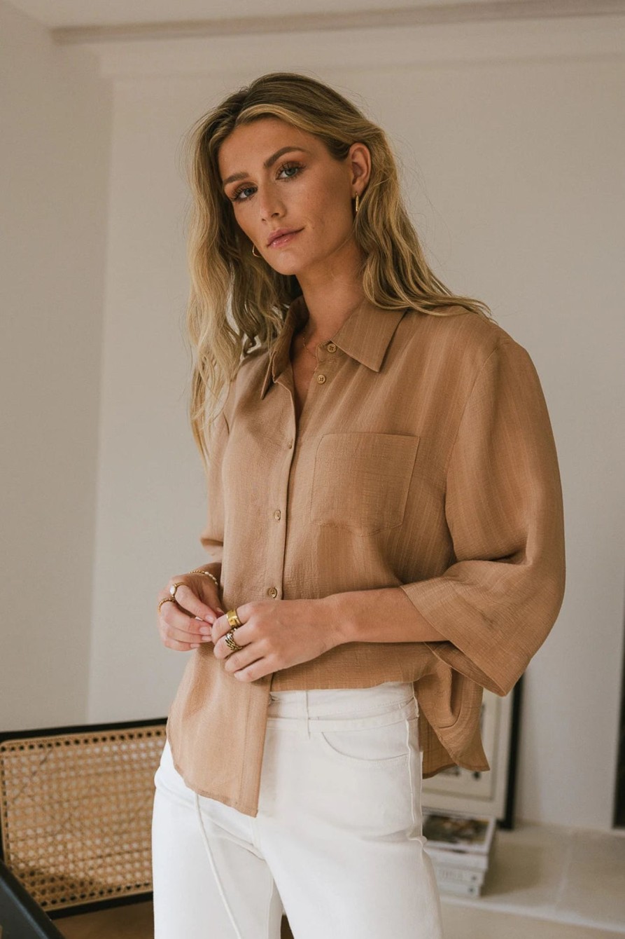 Clothing böhme | Alex Button Up In Camel