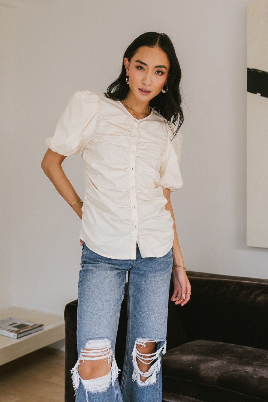 Clothing böhme | Frankie Ruched Top In Natural