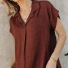 Clothing böhme | Kylar Collared Top In Burgundy