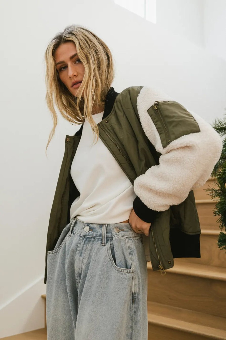 Clothing böhme | Catching Feelings Bomber Jacket In Olive