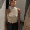 Clothing böhme | Asymmetrical Mock Neck Tank In Cream