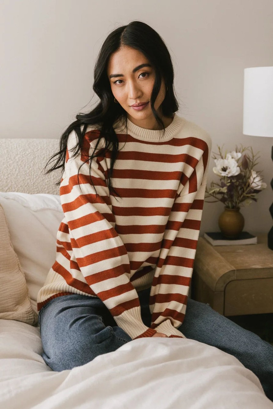 Clothing böhme | Liliana Striped Sweater Rust