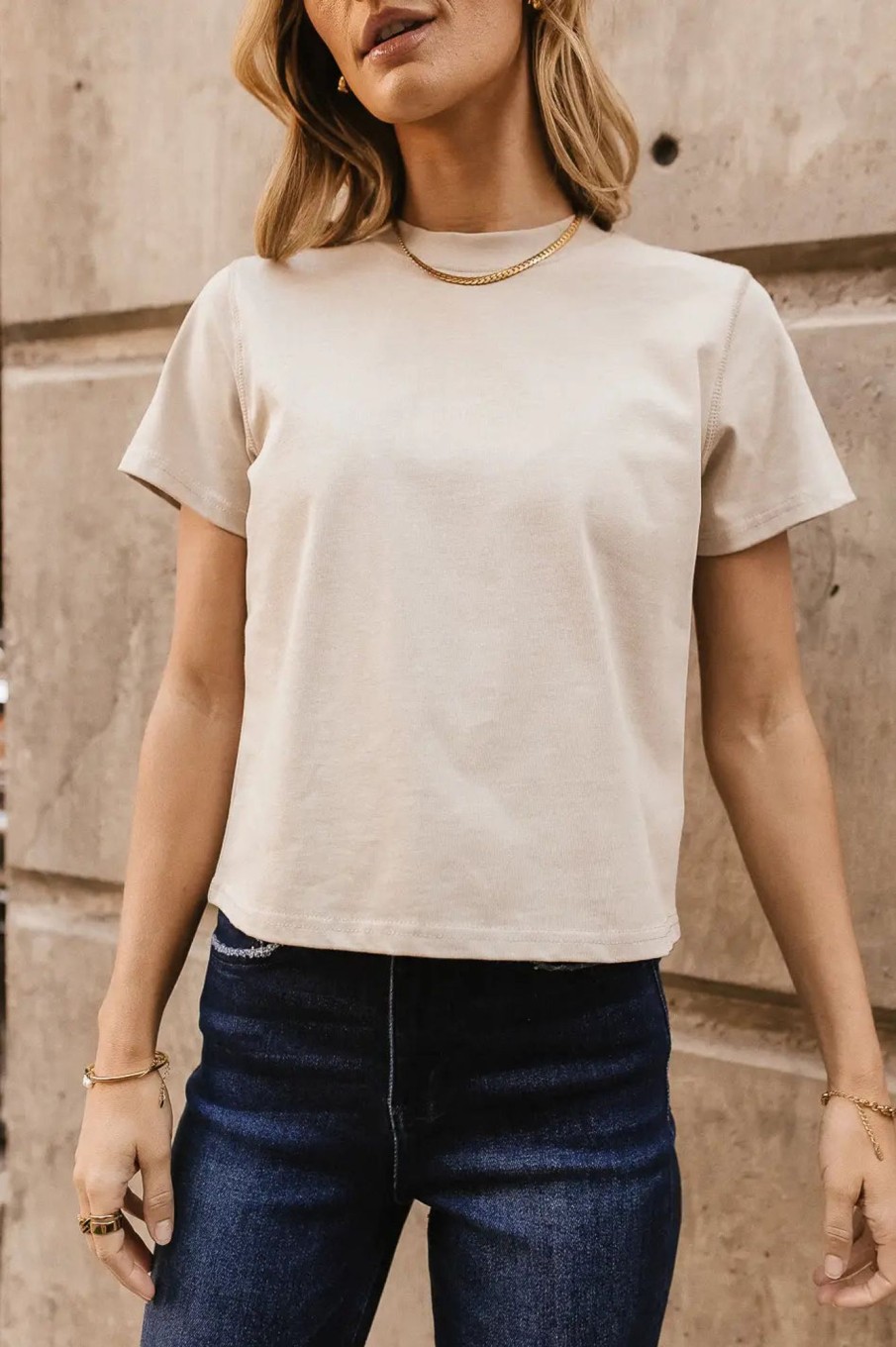 Clothing böhme | Mason Crewneck T-Shirt In Taupe