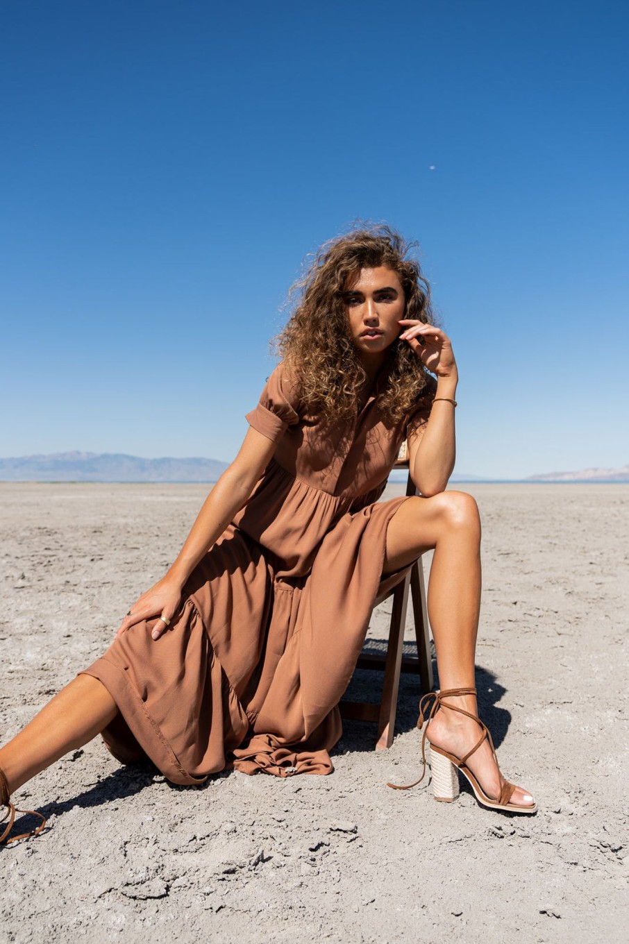 Clothing böhme | Amanda Tiered Dress In Camel