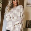 Clothing böhme | Angela Checkered Sweater In Mauve