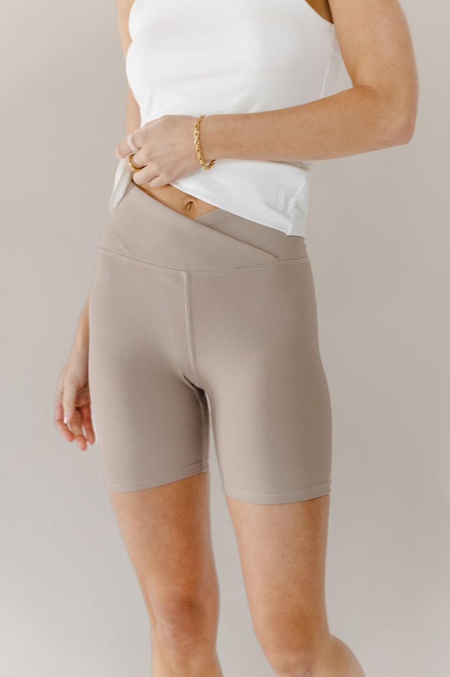 Clothing böhme | Gia Ribbed Biker Shorts Sand