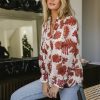 Clothing böhme | Carroll Floral Chiffon Blouse Cream