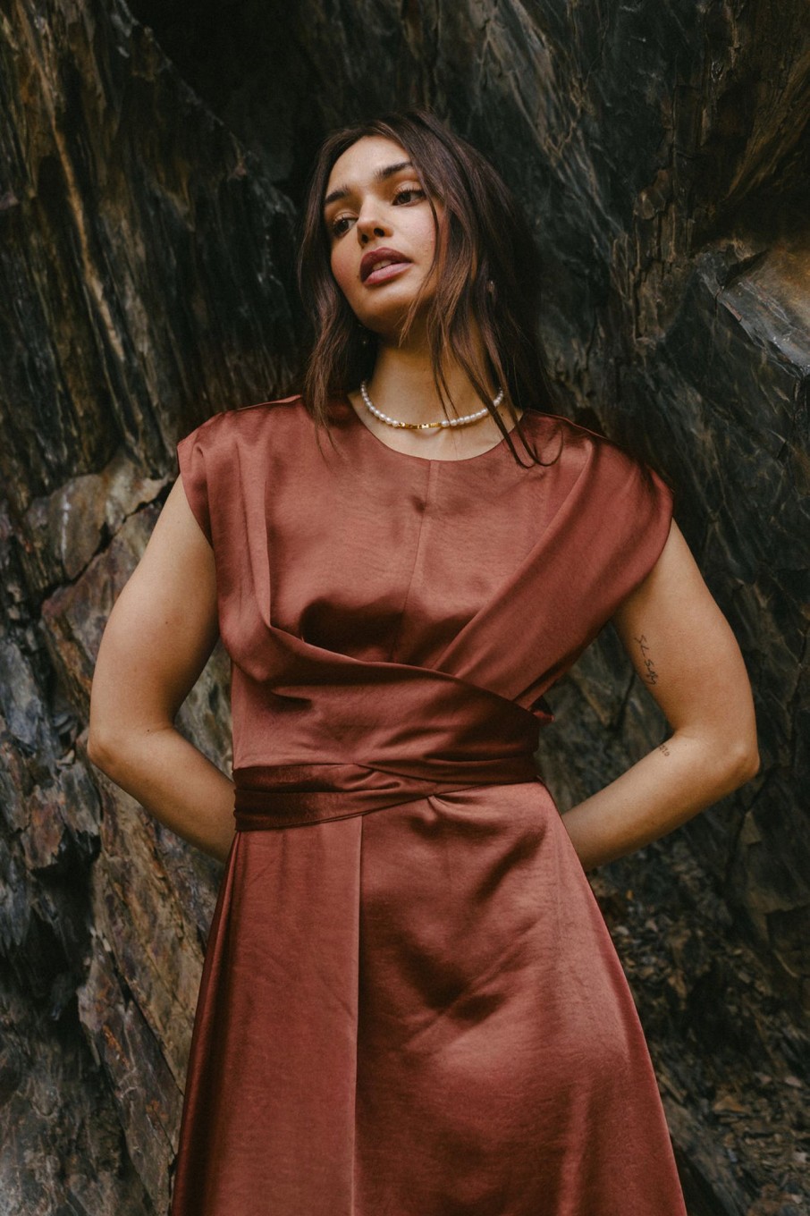 Clothing böhme | Rosalind Midi Dress In Rust