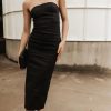 Clothing böhme | Micah Strapless Midi Dress In Black