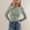 Clothing böhme | Journee Ribbed Top In Sage