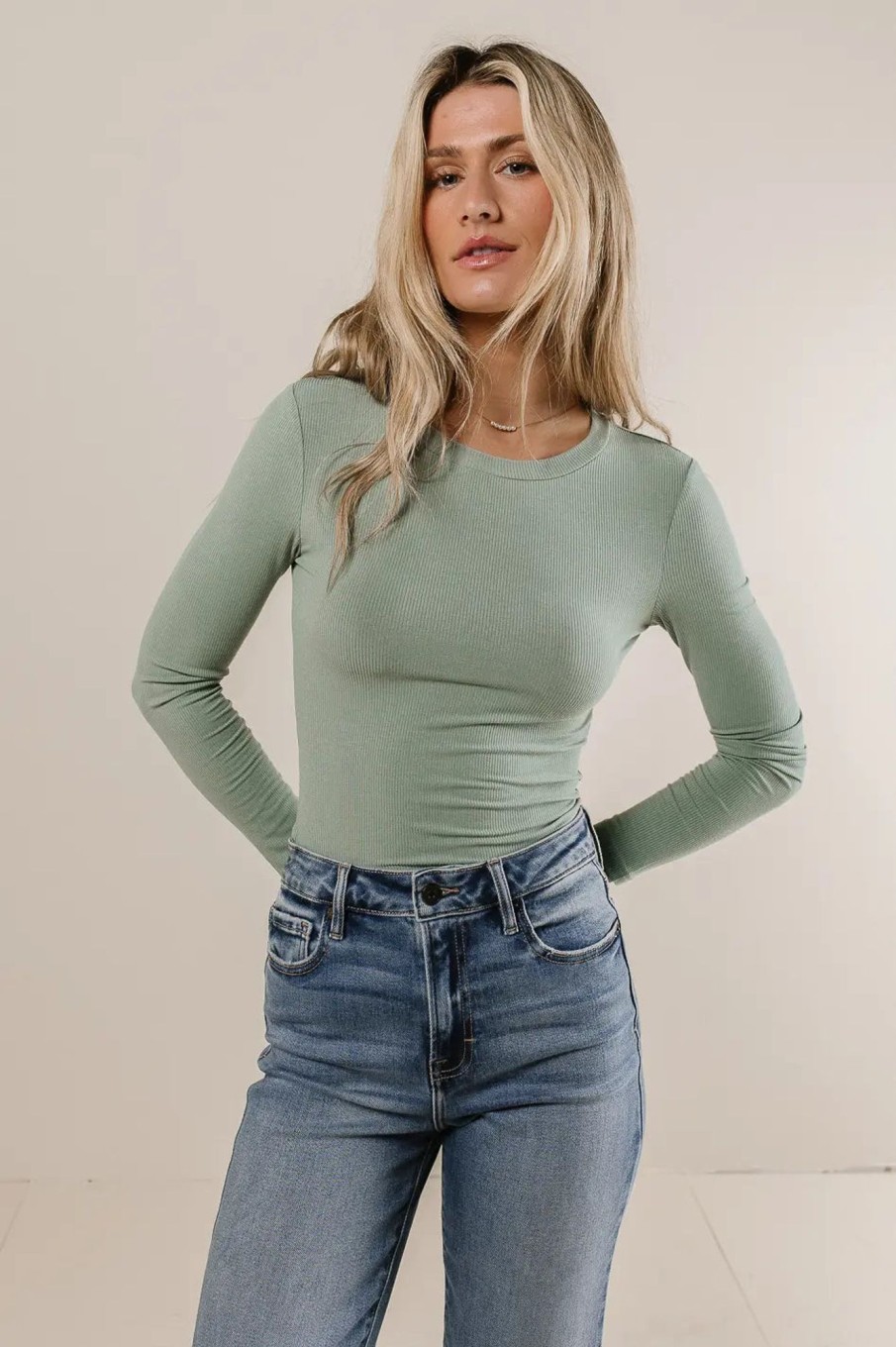 Clothing böhme | Journee Ribbed Top In Sage