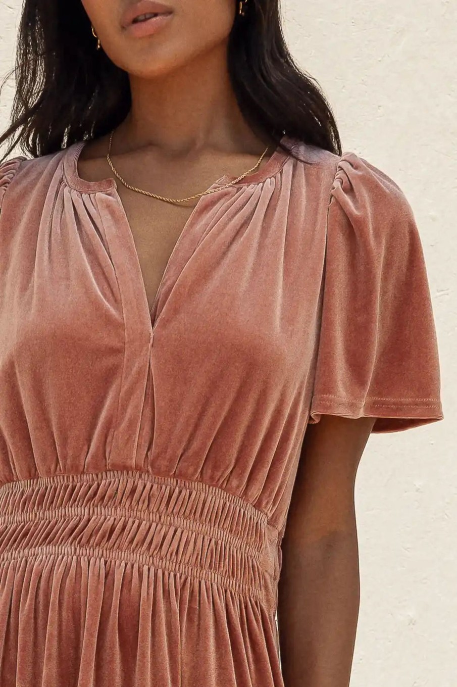 Clothing böhme | Marlowe Velvet Dress In Blush