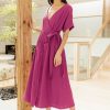 Clothing böhme | Ruby Button Front Dress In Magenta