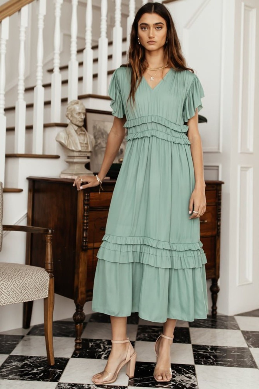 Clothing böhme | Willa Ruffle Dress In Seafoam