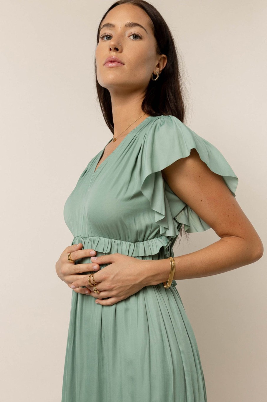 Clothing böhme | Willa Ruffle Dress In Seafoam