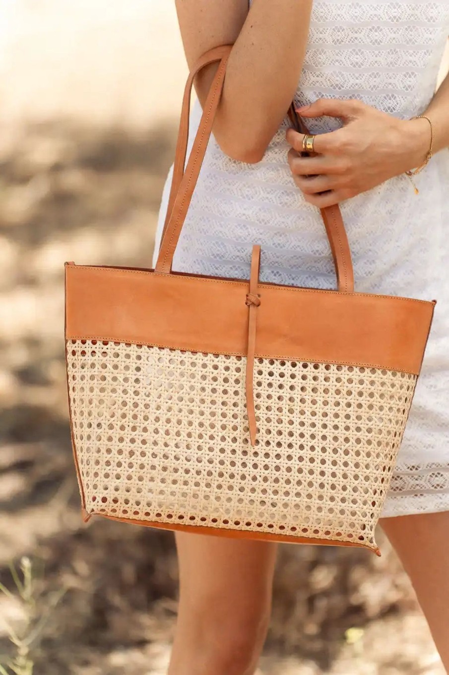 Accessories böhme | Ellie Wicker Tote In Tan