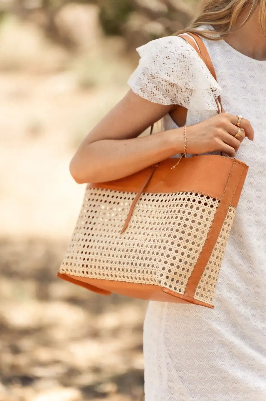 Accessories böhme | Ellie Wicker Tote In Tan