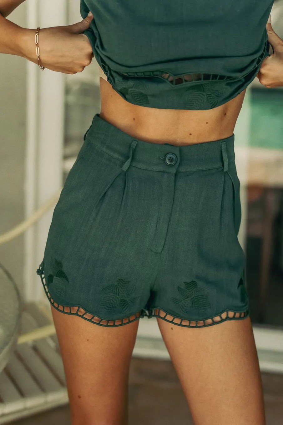 Clothing böhme | Katniss Embroidered Shorts In Teal